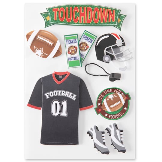 12 Pack: Football Dimensional Stickers by Recollections&#x2122;